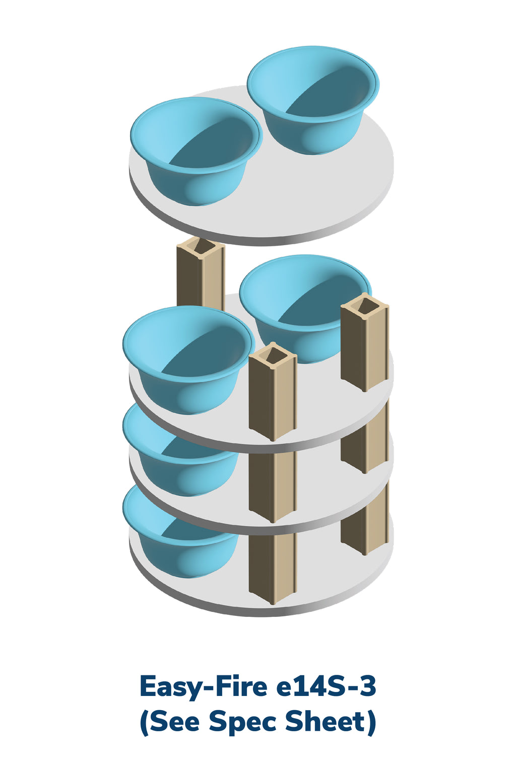 L&L e14S-3 Pottery Kiln kiln-loading capacity illustration