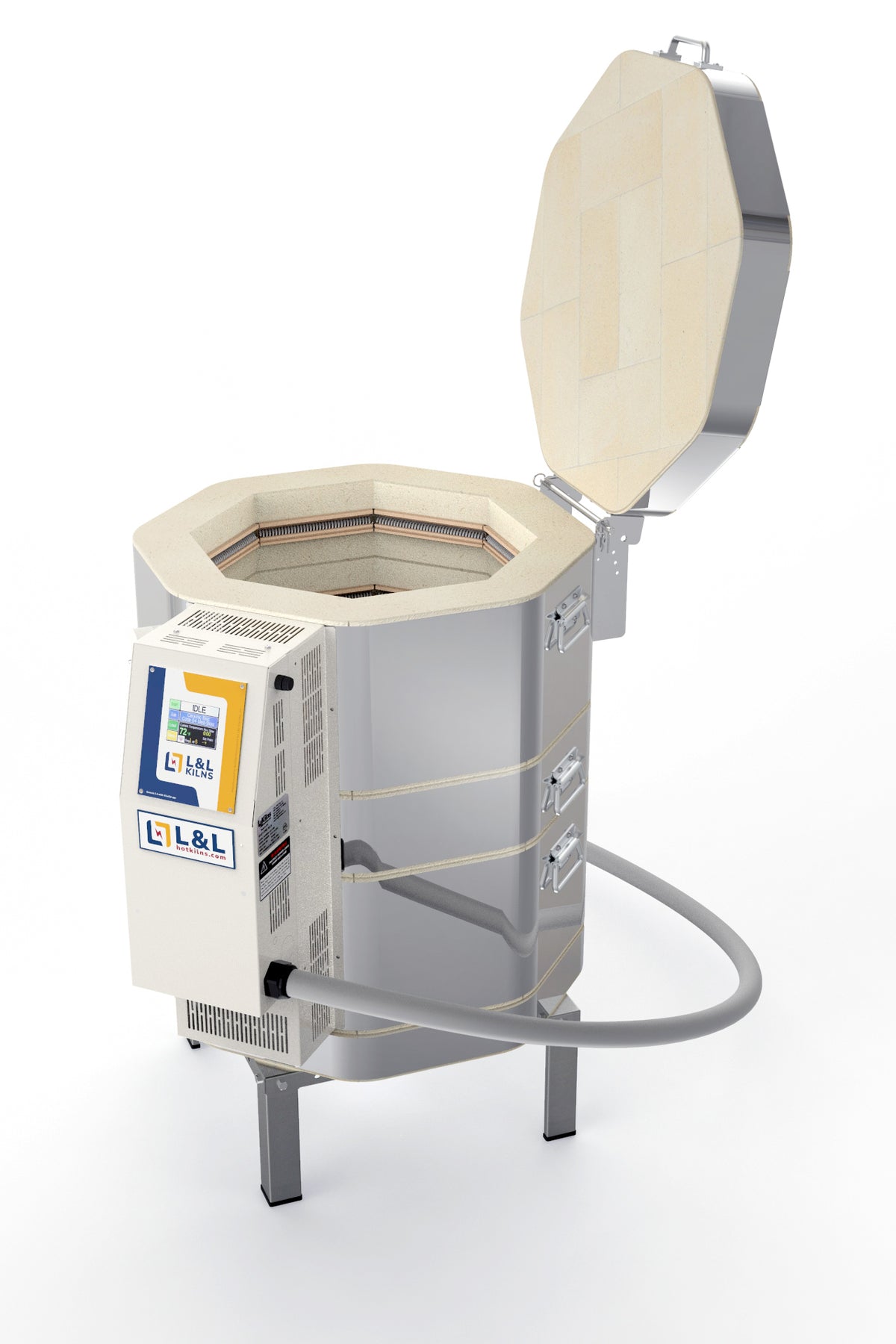 L&L e18M-3 Pottery Kiln alternate open view
