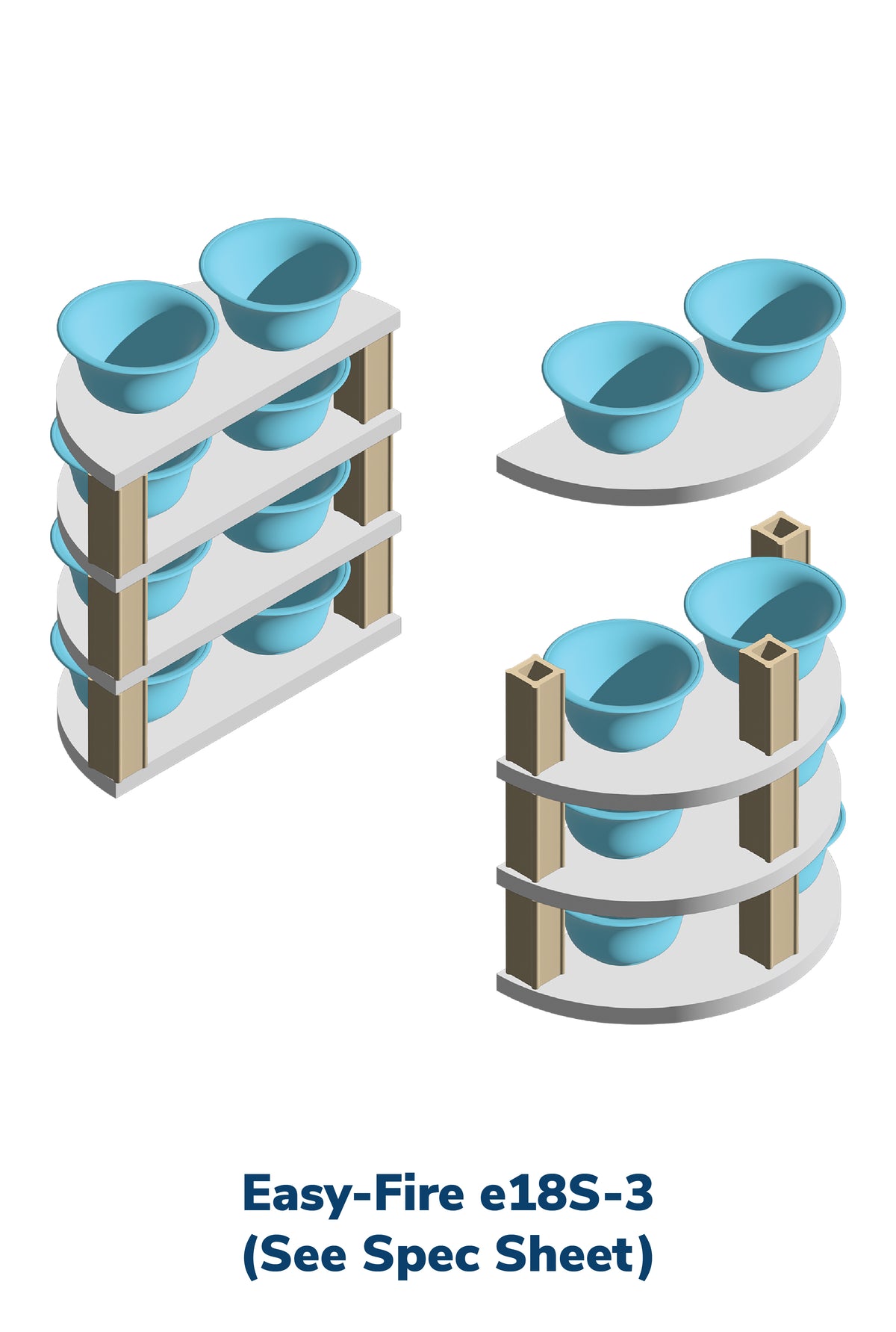 L&L e18S-3 Pottery Kiln kiln-loading capacity illustration