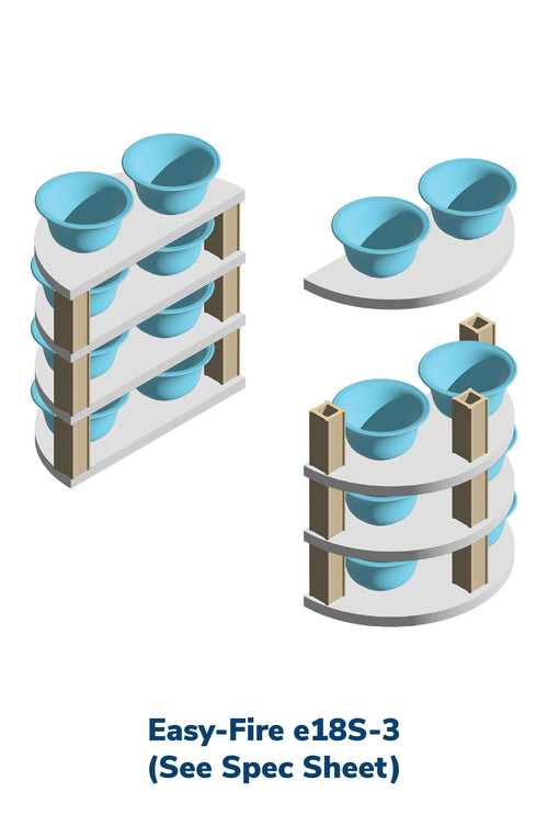 L&L e18S-3 Pottery Kiln kiln-loading capacity illustration