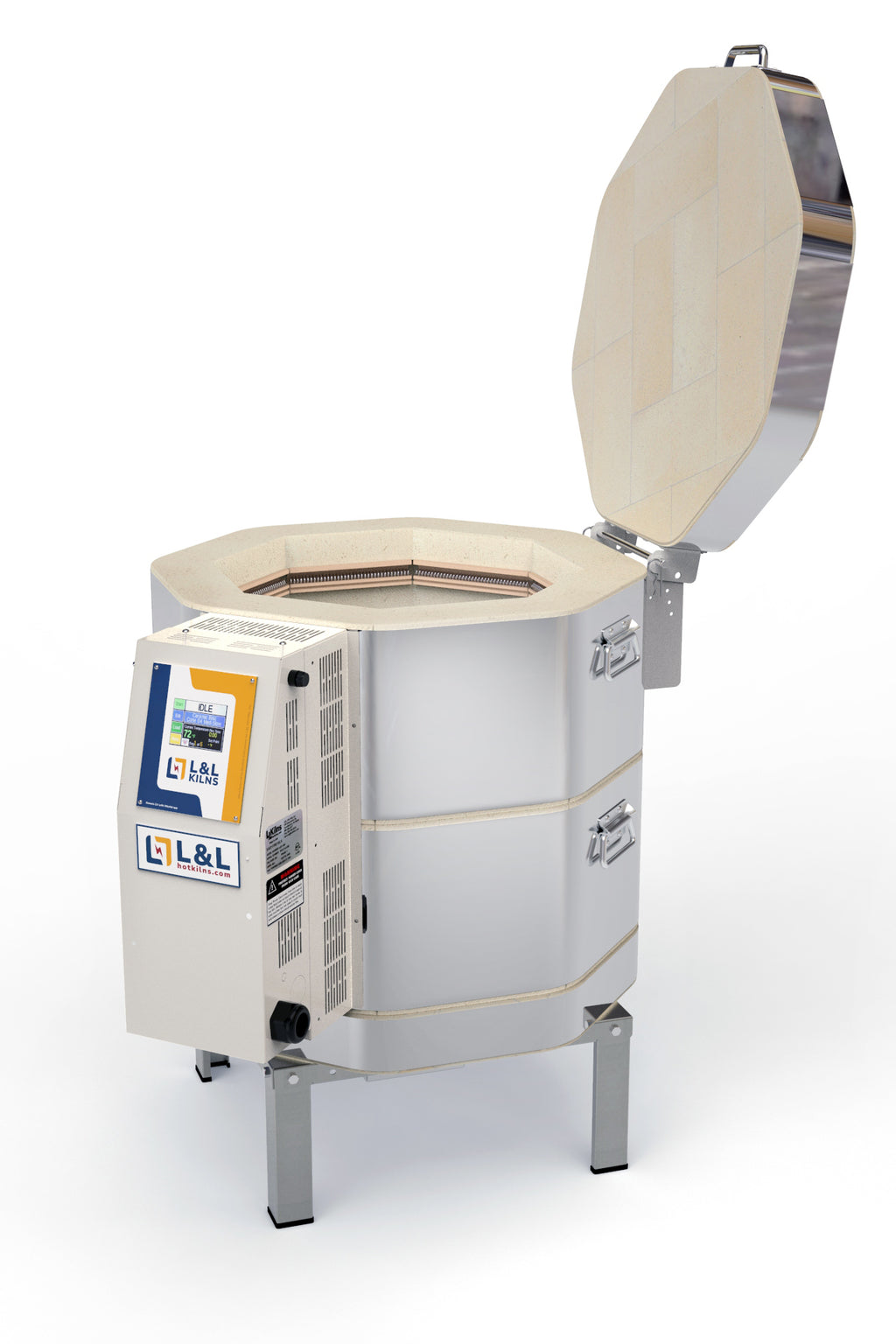 L&L e18S-3 Pottery Kiln alternate open view