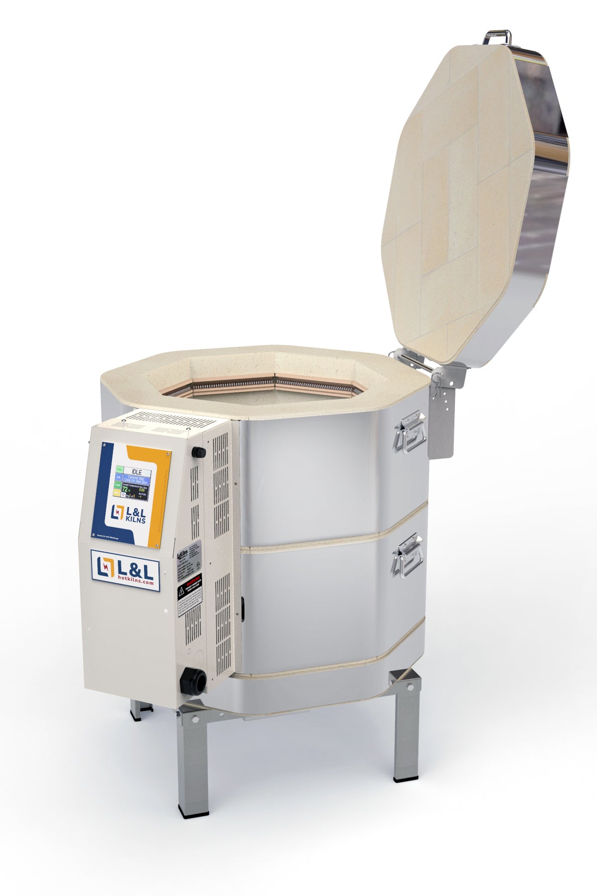 L&L e18S-3 Pottery Kiln alternate open view
