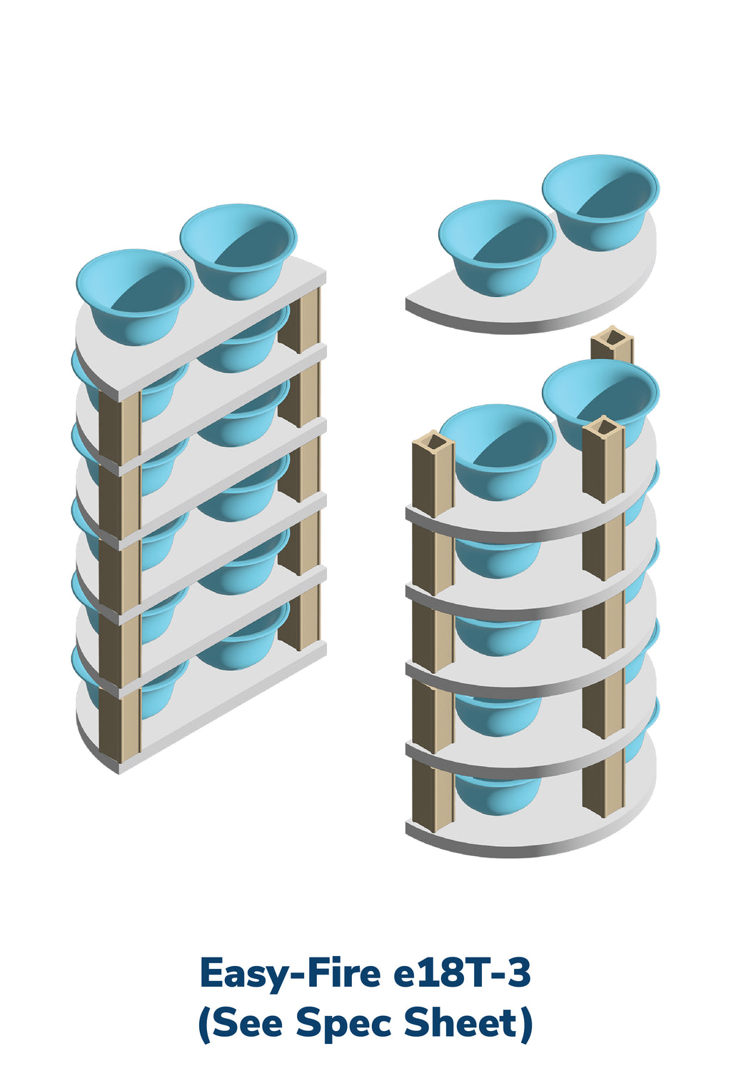 L&L e18T-3 Pottery Kiln kiln-loading capacity illustration
