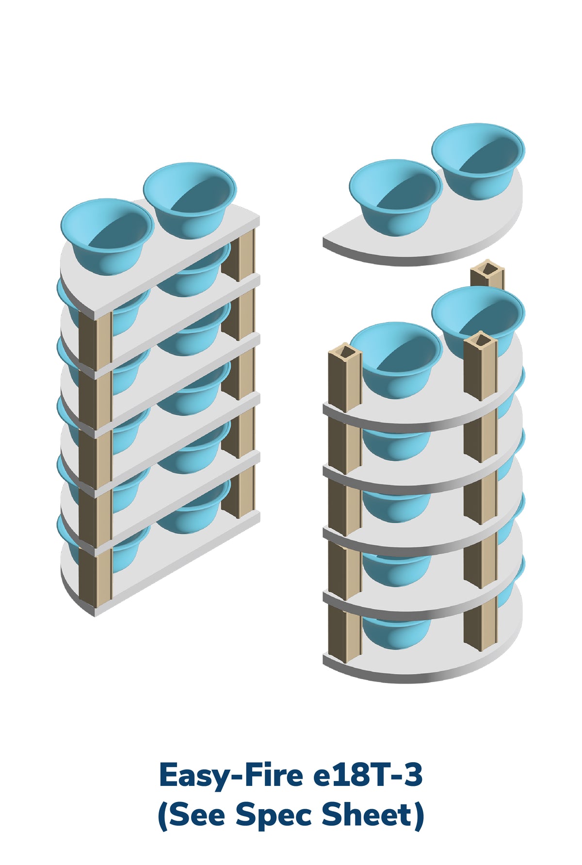 L&L e18T-3 Pottery Kiln kiln-loading capacity illustration