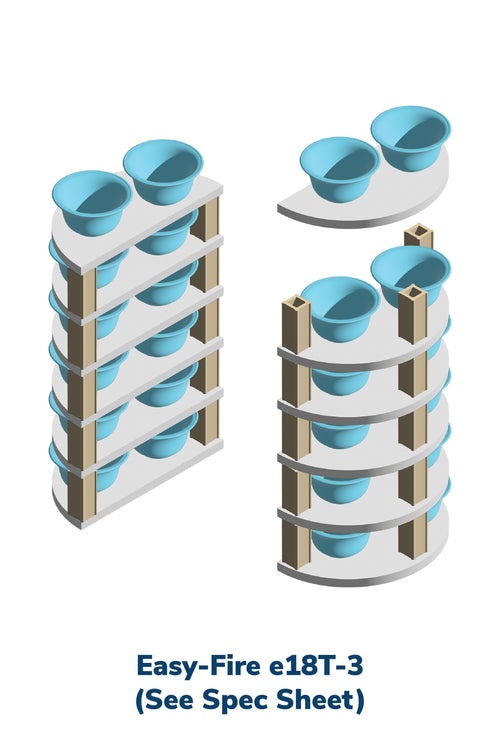 L&L e18T-3 Pottery Kiln kiln-loading capacity illustration