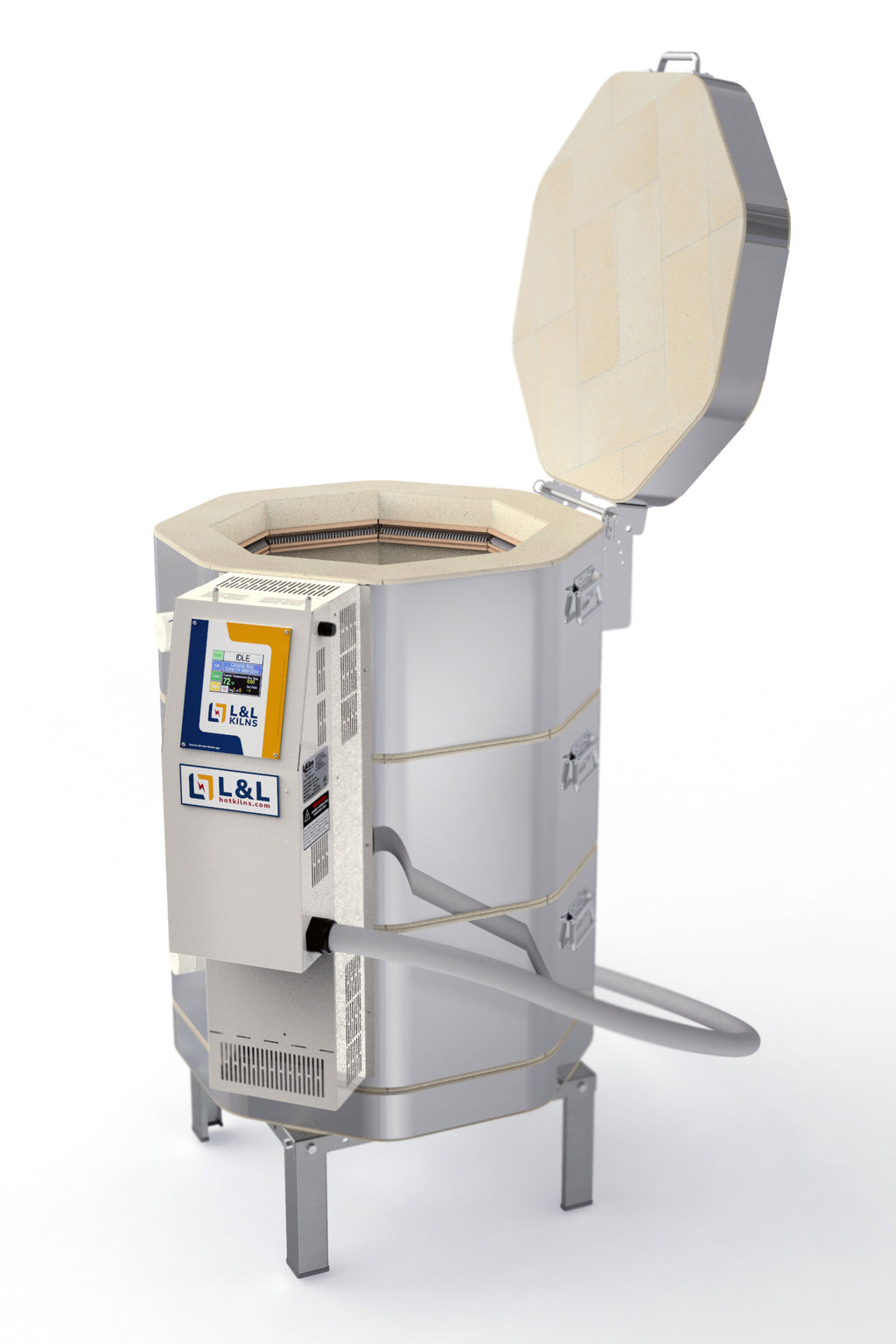 L&L e18T-3 Pottery Kiln alternate open view
