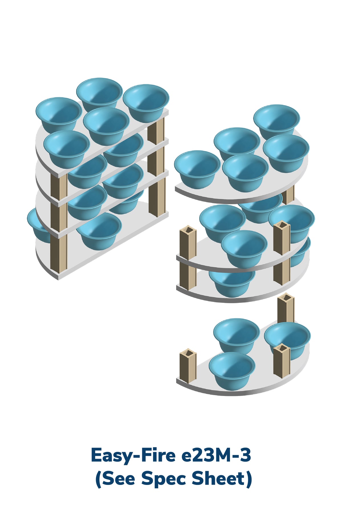 L&L e23M-3 Pottery Kiln kiln-loading capacity illustration