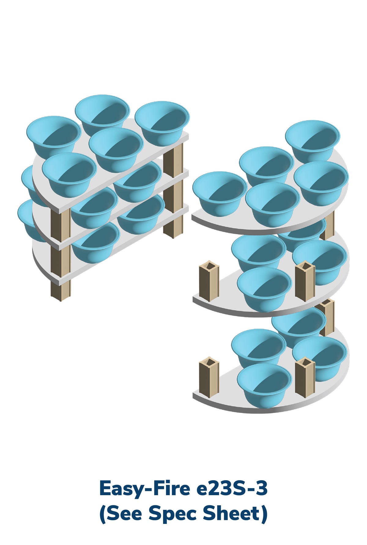 L&L e23S-3 Pottery Kiln kiln-loading capacity illustration
