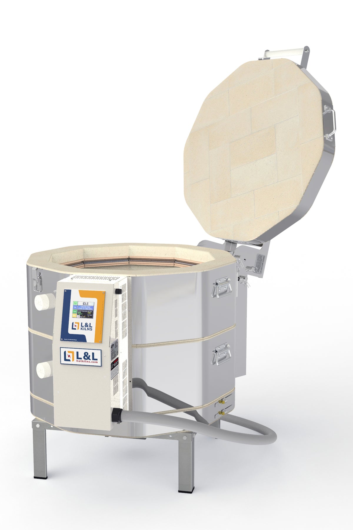 L&L e23S-3 Pottery Kiln alternate open view