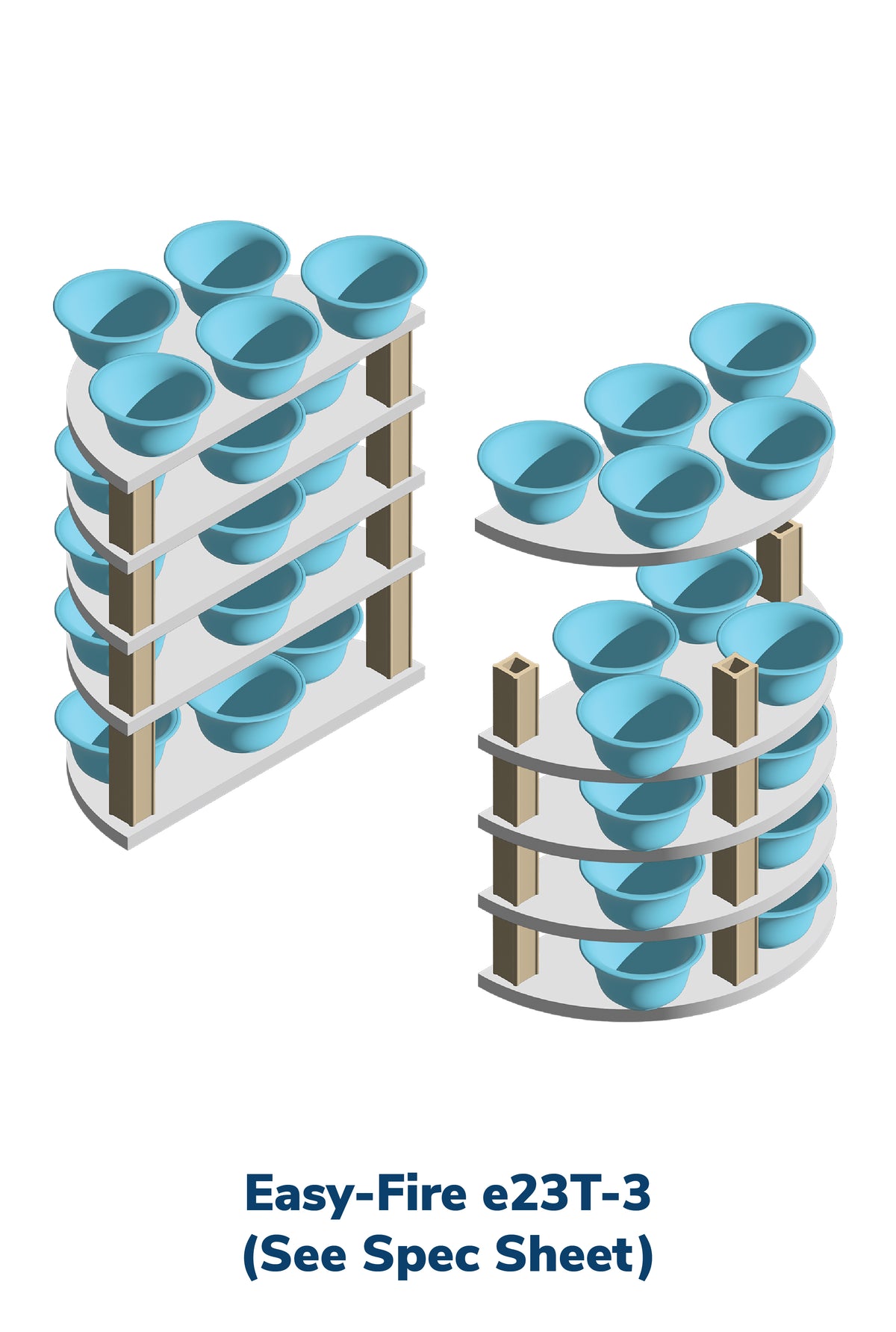 L&L e23T-3 Pottery Kiln kiln-loading capacity illustration