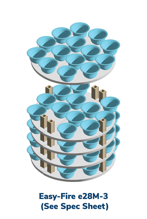 L&L e28M-3 Pottery Kiln kiln-loading capacity illustration