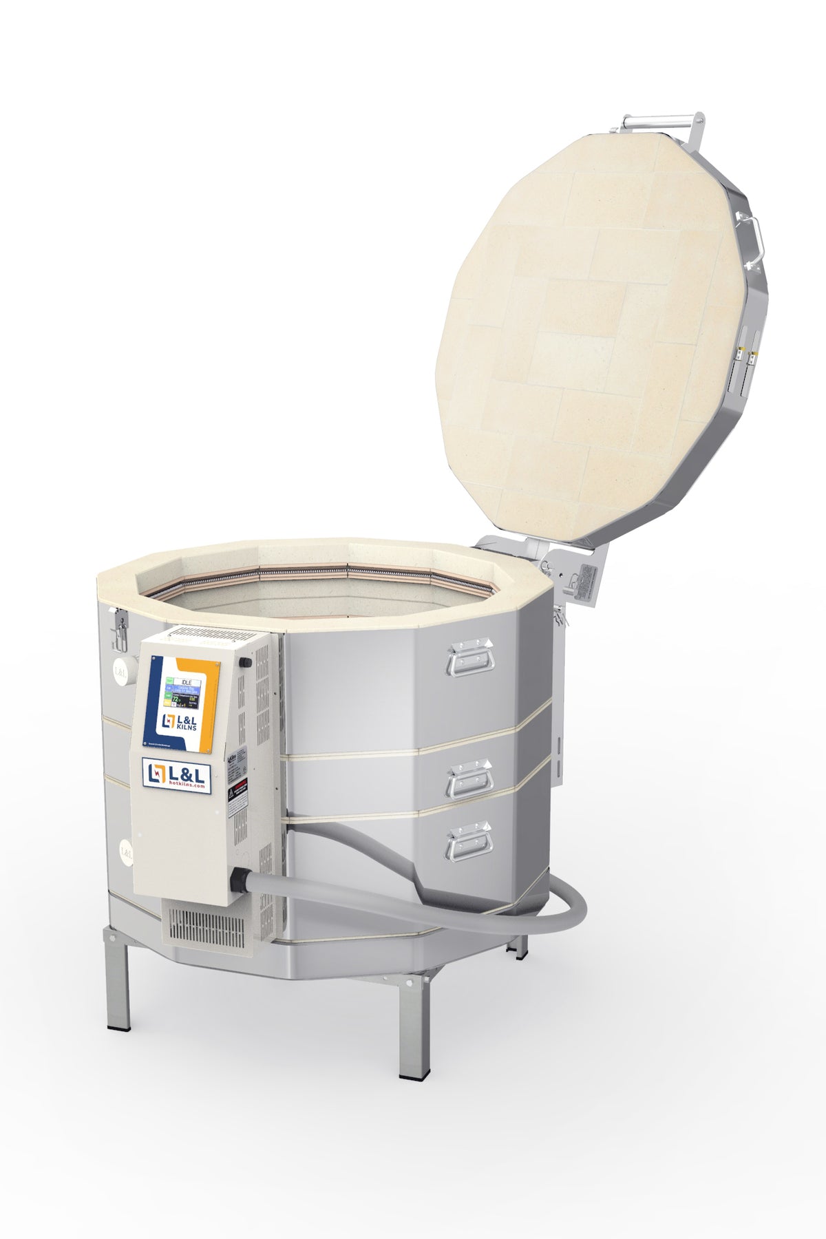 L&L e28M-3 Pottery Kiln alternate open view