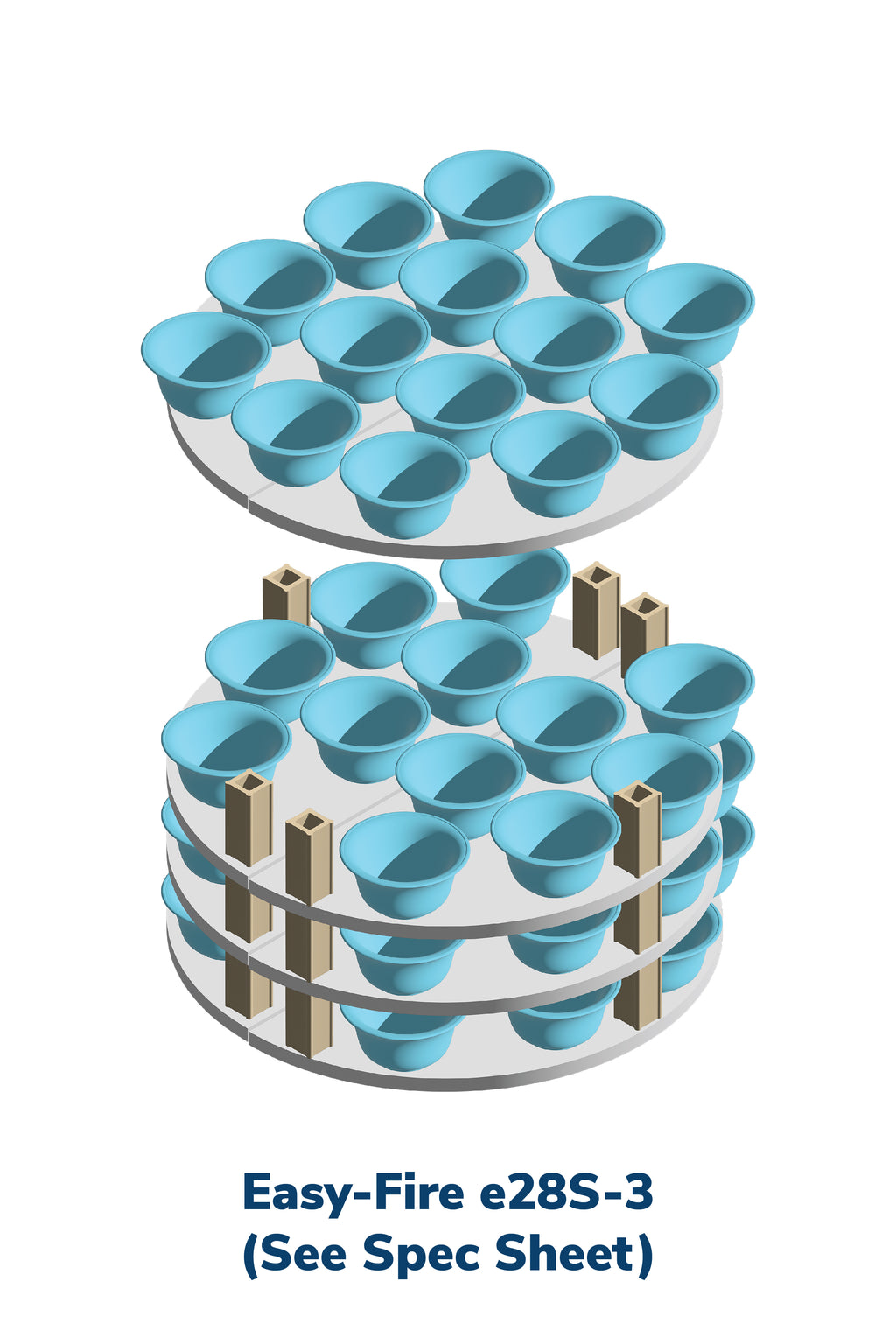 L&L e28S-3 Pottery Kiln kiln-loading capacity illustration