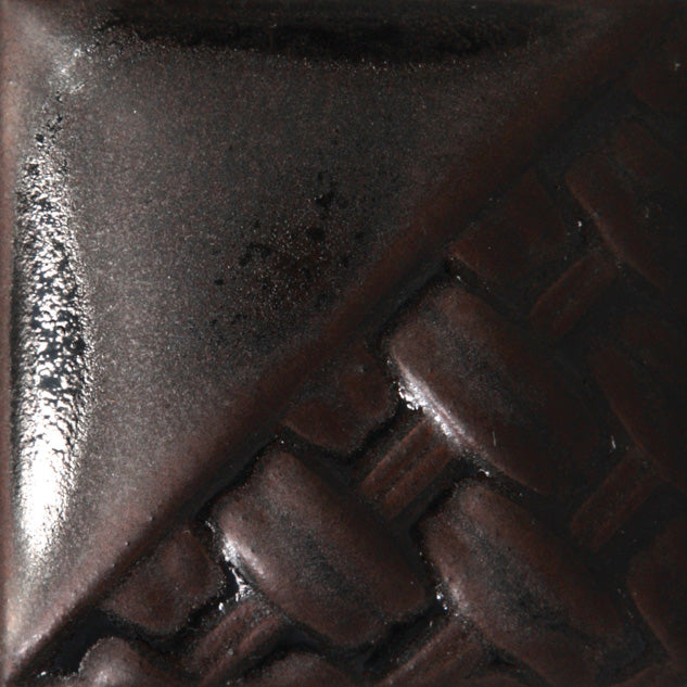 Mayco SW111 Wrought Iron fired glaze sample, cone 6