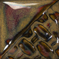 Mayco SW112 Tiger's Eye fired glaze sample, cone 6