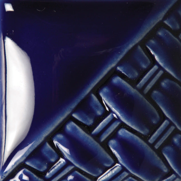Mayco SW123 Sapphire fired glaze sample, cone 6